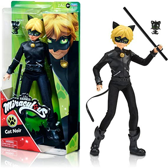 Miraculous Cat Noir Action Doll, 11 inches , Black